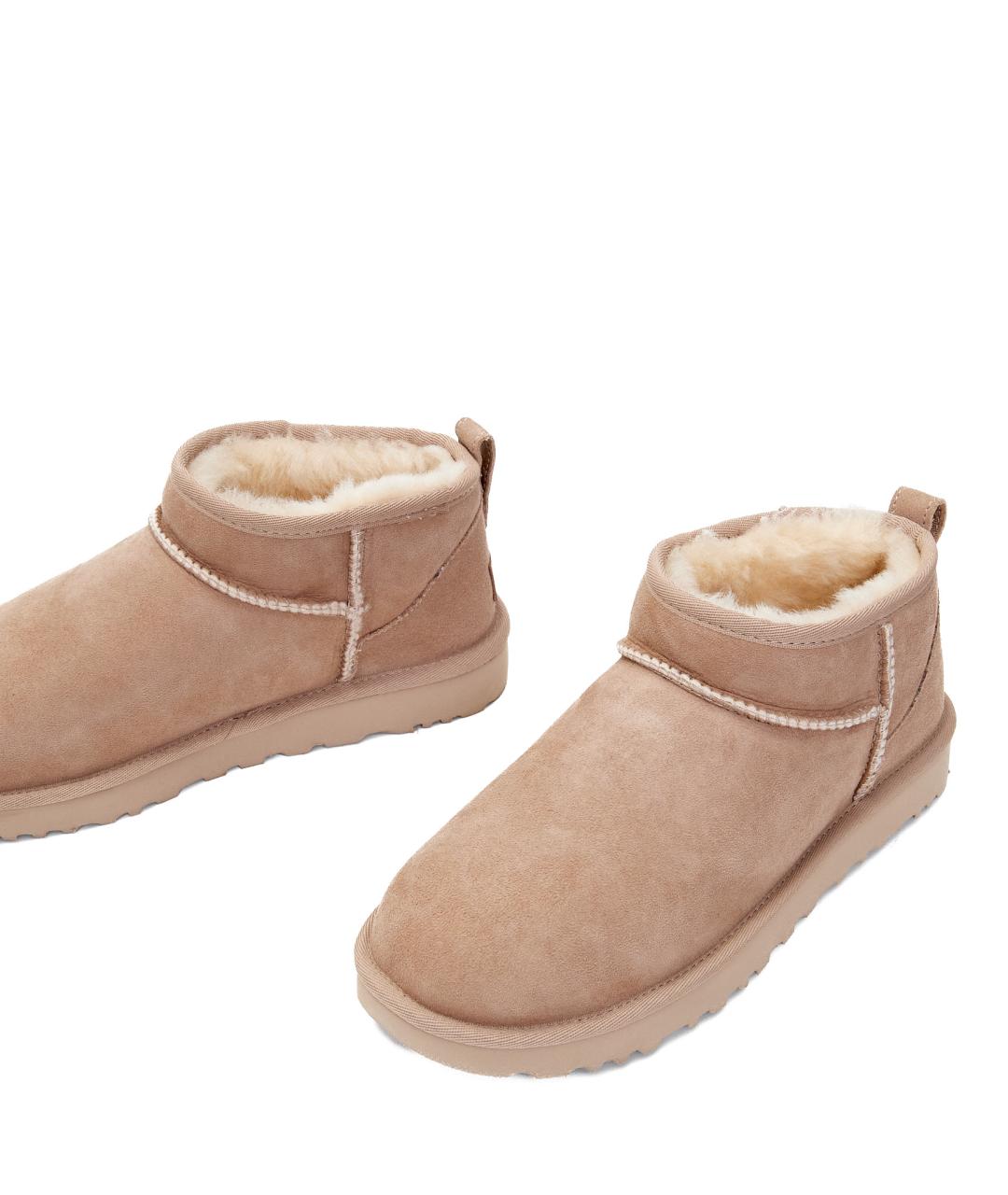 UGG AUSTRALIA Бежевые замшевые ботинки, фото 4