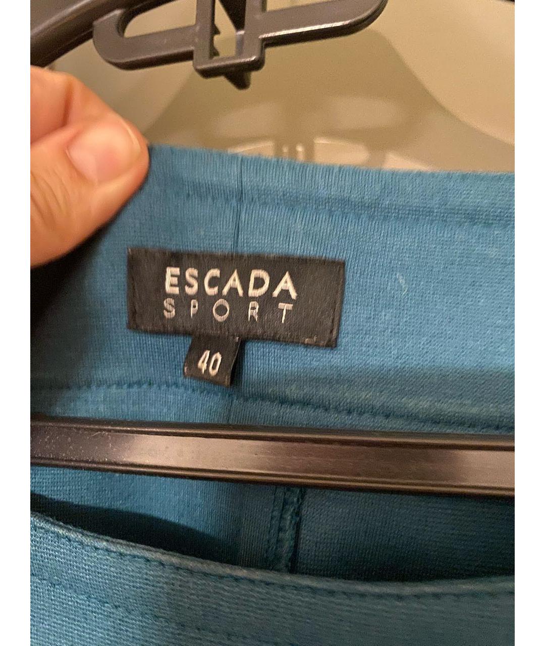 ESCADA Бирюзовое хлопковое повседневное платье, фото 2