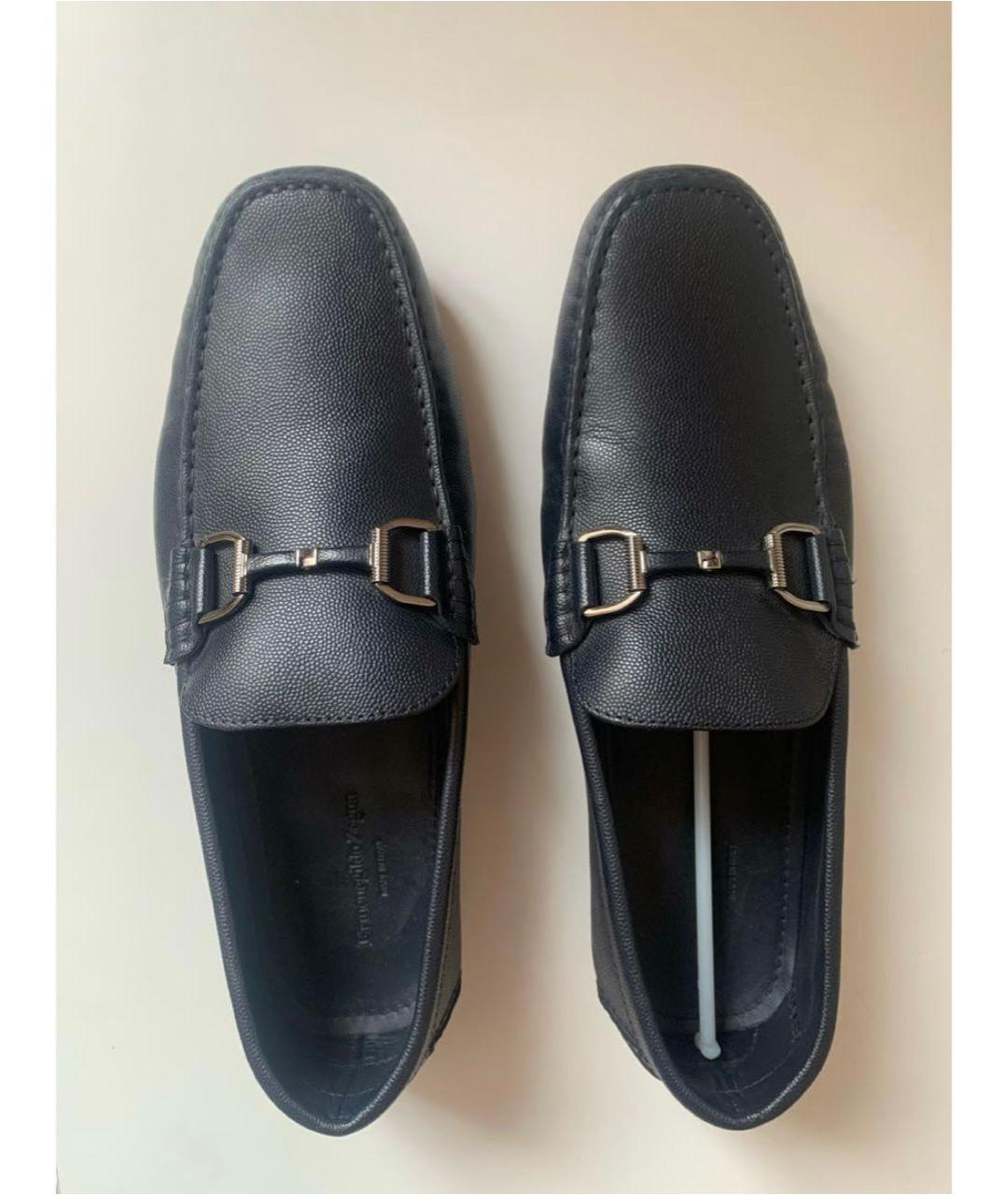 ERMENEGILDO ZEGNA Синие кожаные мокасины, фото 3