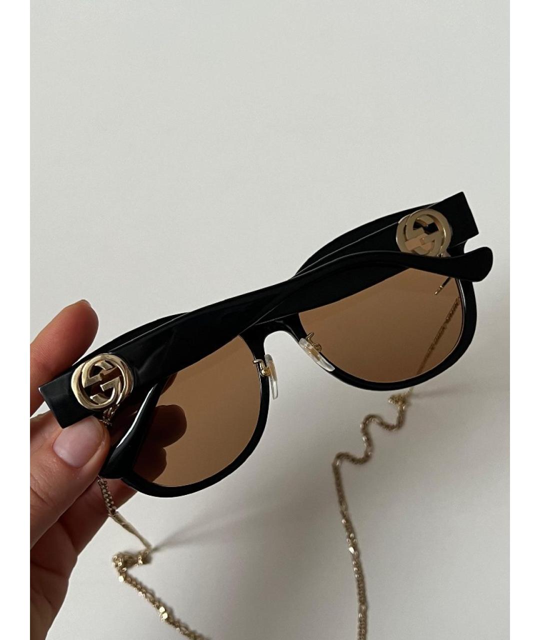 GUCCI Черные пластиковые солнцезащитные очки, фото 5