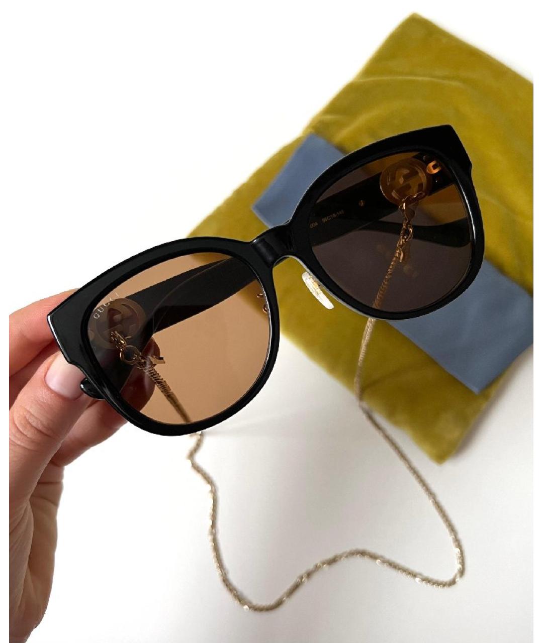 GUCCI Черные пластиковые солнцезащитные очки, фото 9
