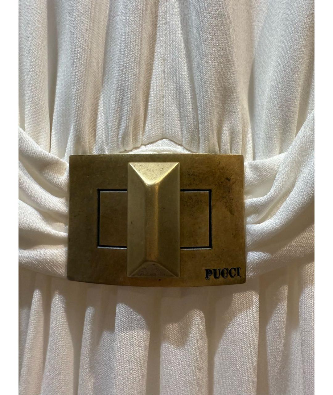 EMILIO PUCCI Белое вискозное коктейльное платье, фото 3