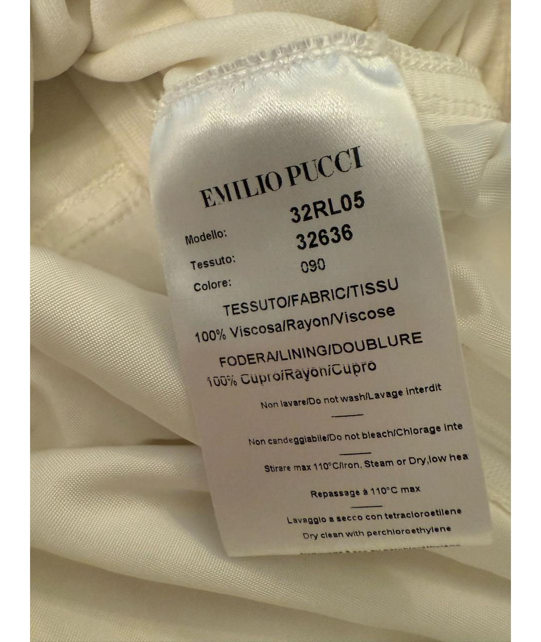 EMILIO PUCCI Белое вискозное коктейльное платье, фото 5