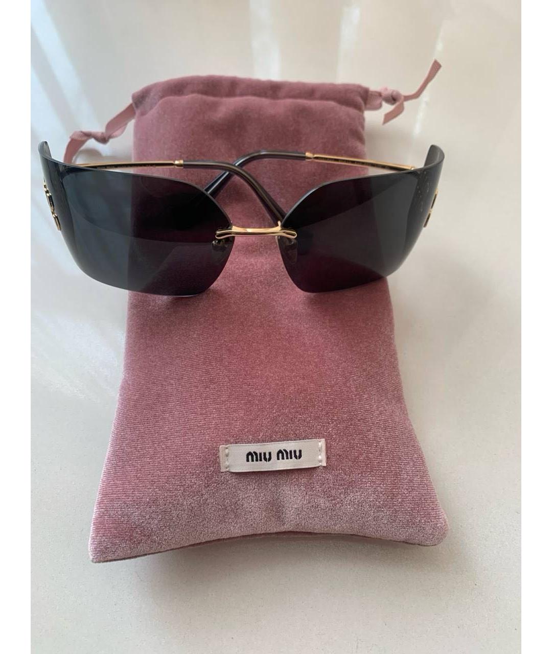 MIU MIU Коричневые пластиковые солнцезащитные очки, фото 2