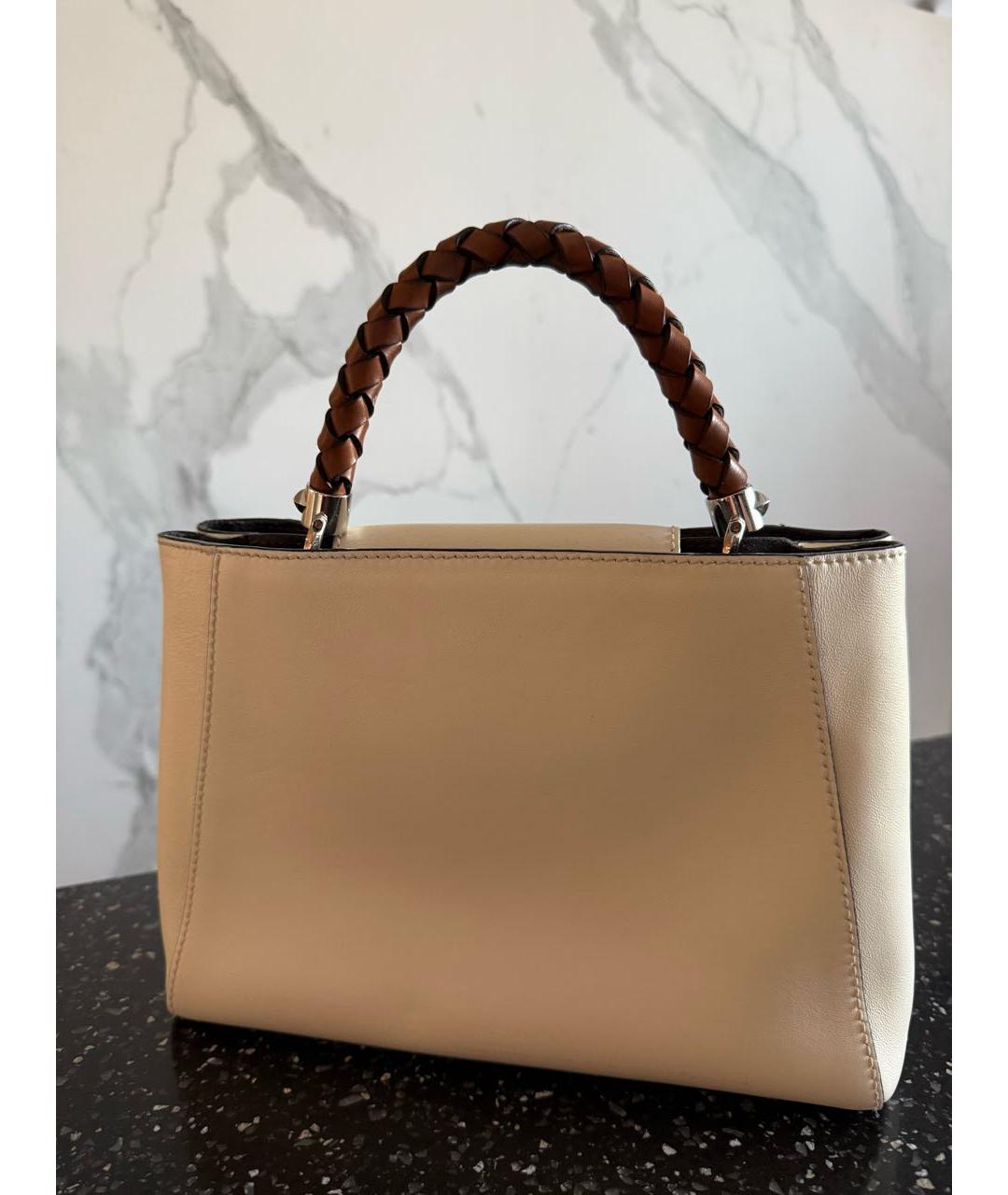 JIMMY CHOO Бежевая кожаная сумка с короткими ручками, фото 3