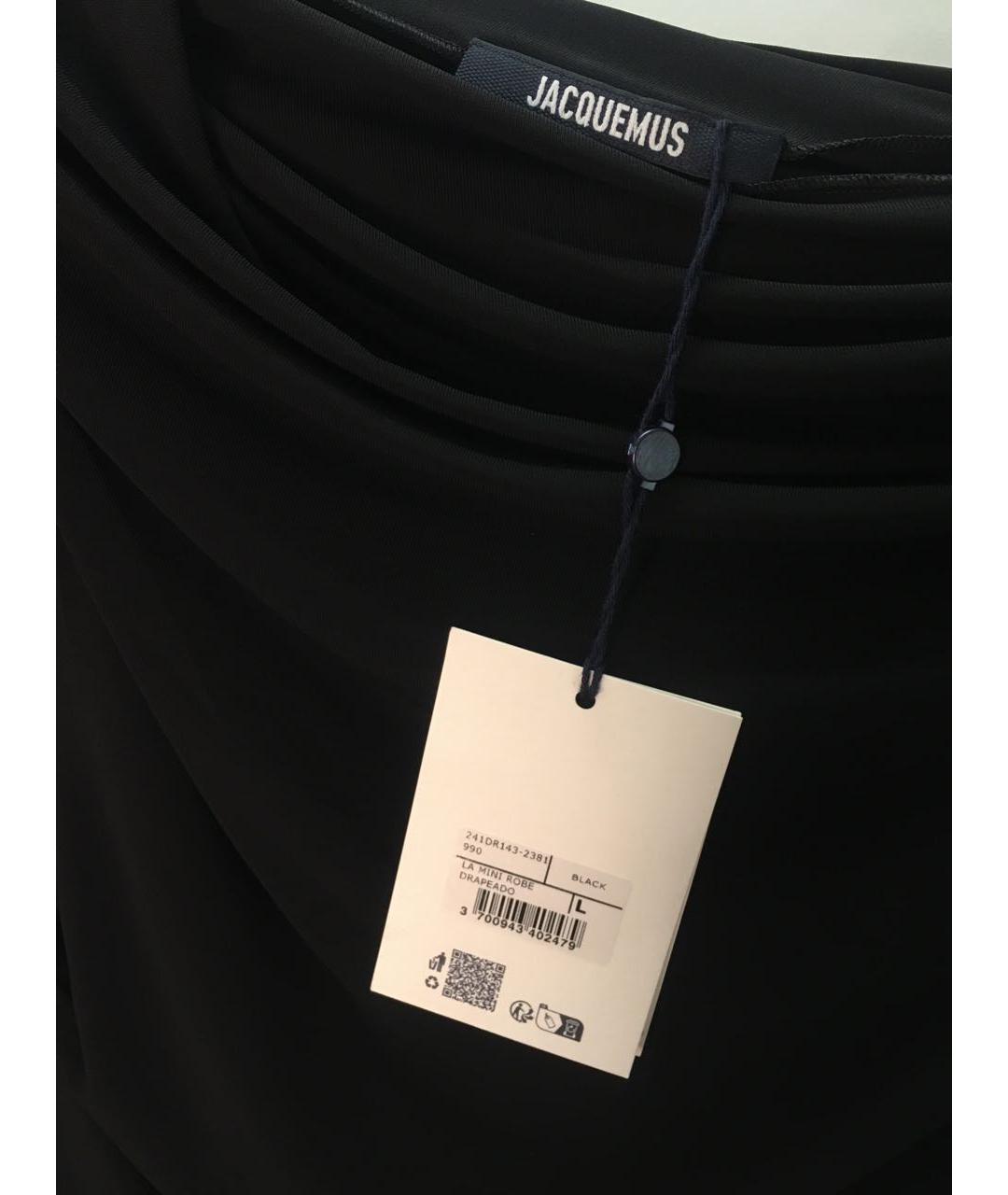 JACQUEMUS Черное вискозное платье, фото 4