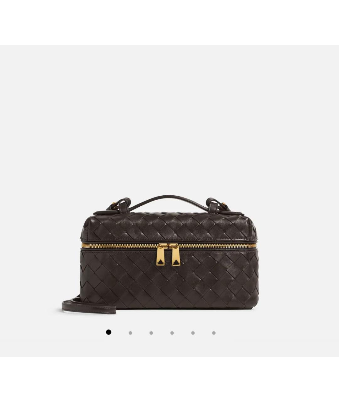 BOTTEGA VENETA Коричневая кожаная сумка с короткими ручками, фото 5