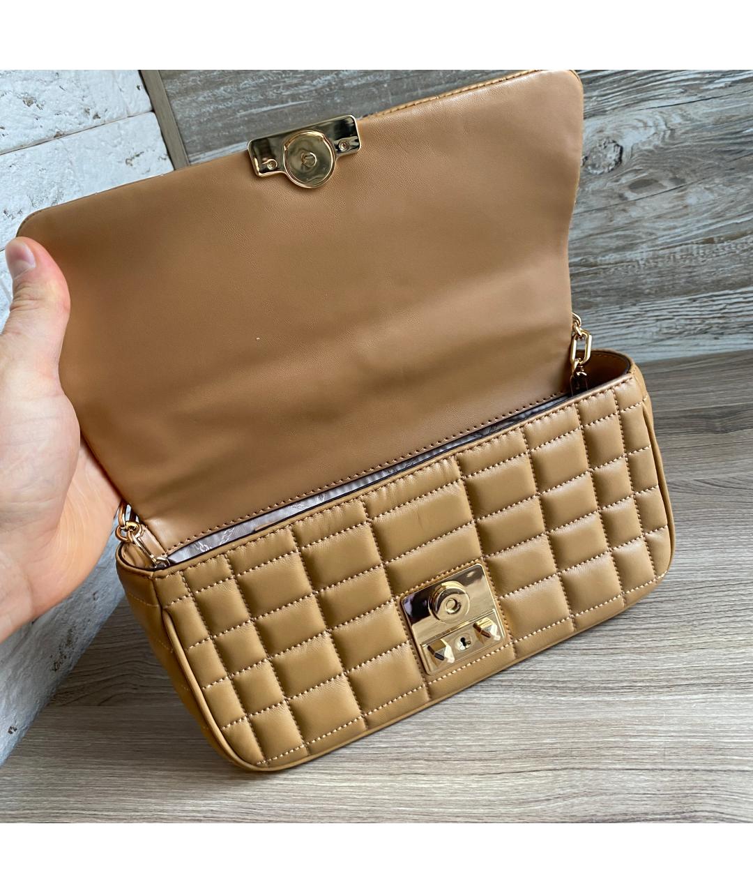 MICHAEL KORS Коричневая кожаная сумка через плечо, фото 4