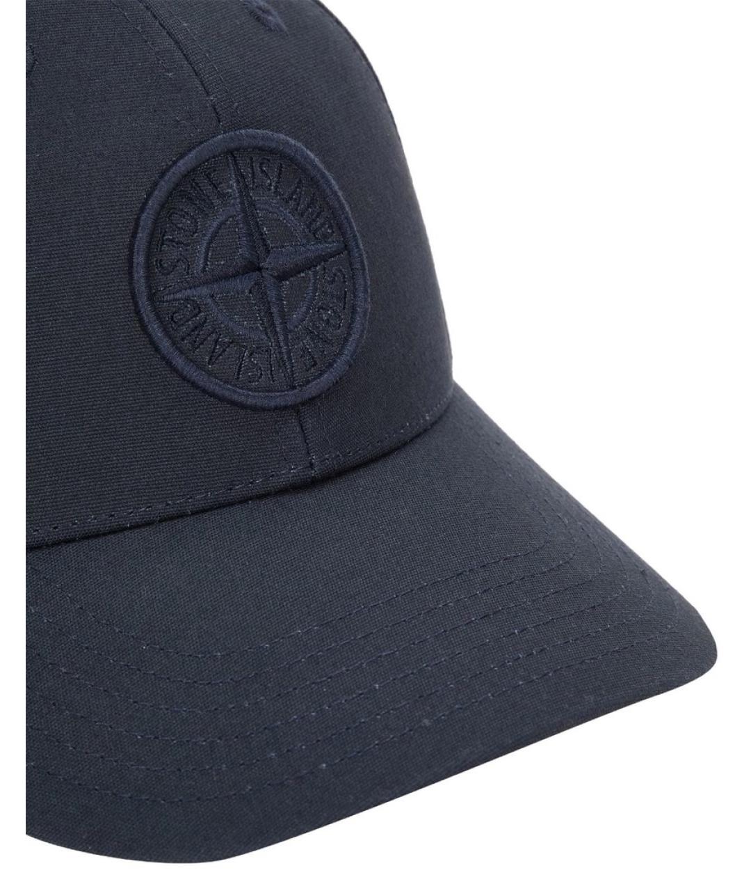 STONE ISLAND Темно-синяя хлопковая кепка/бейсболка, фото 3