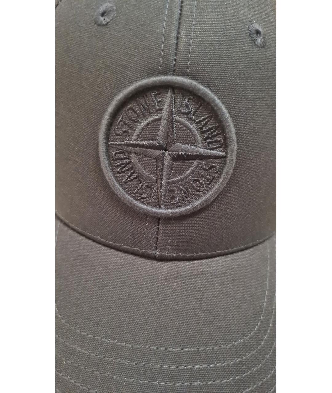 STONE ISLAND Темно-синяя хлопковая кепка/бейсболка, фото 5
