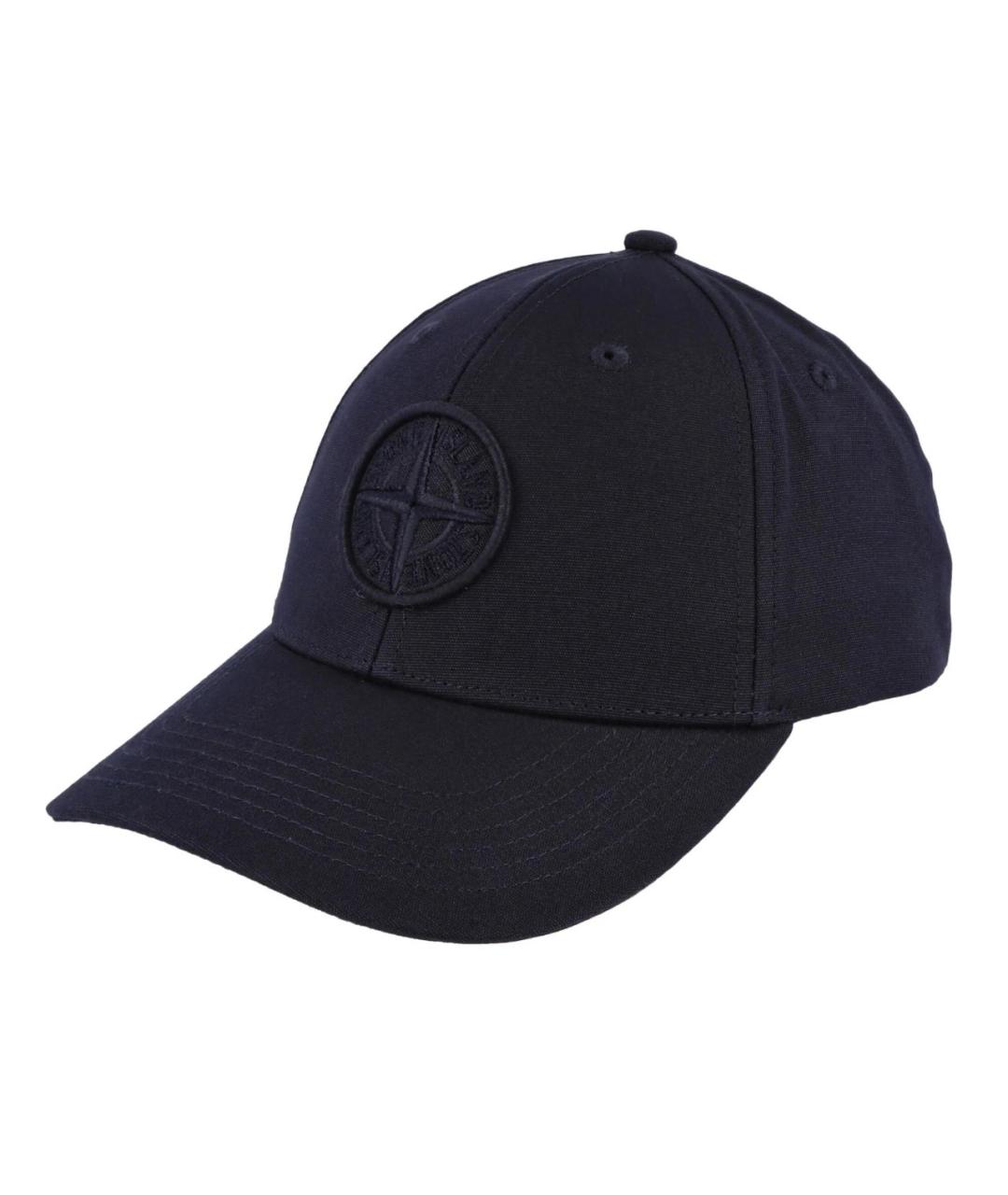 STONE ISLAND Темно-синяя хлопковая кепка/бейсболка, фото 1