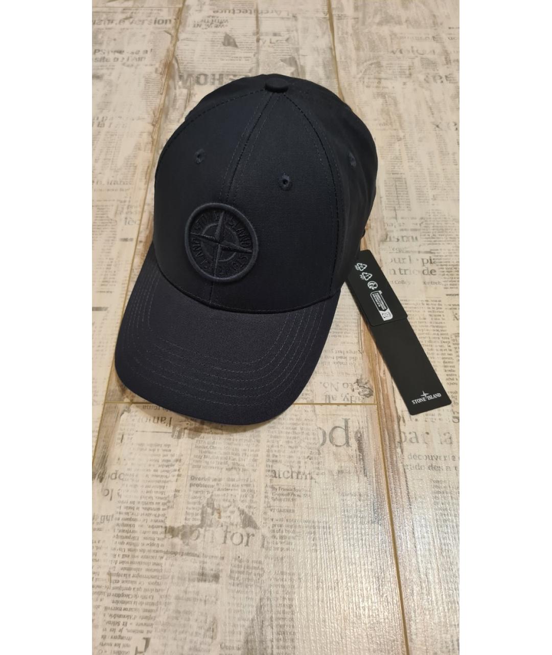 STONE ISLAND Темно-синяя хлопковая кепка/бейсболка, фото 4