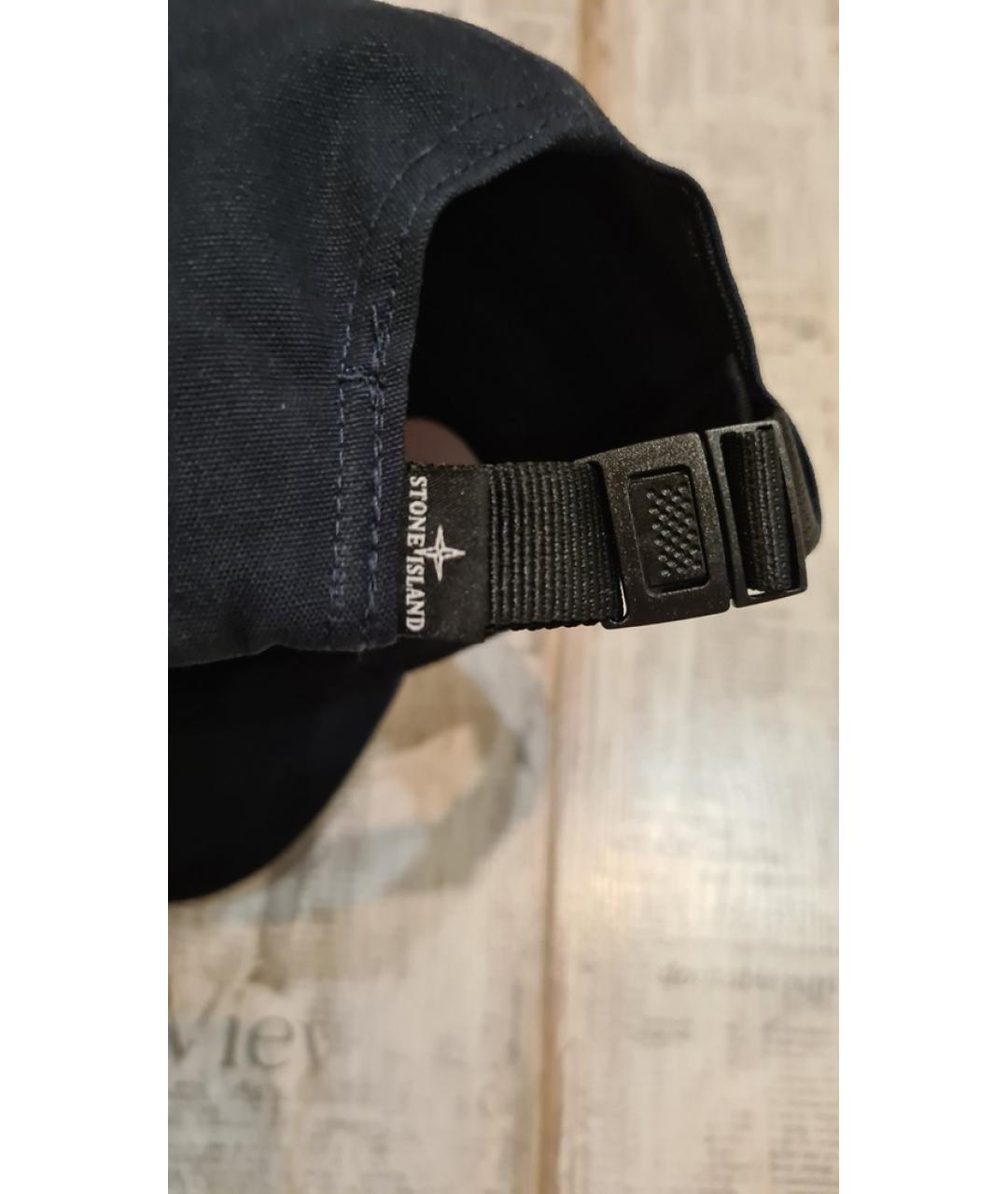 STONE ISLAND Темно-синяя хлопковая кепка/бейсболка, фото 6