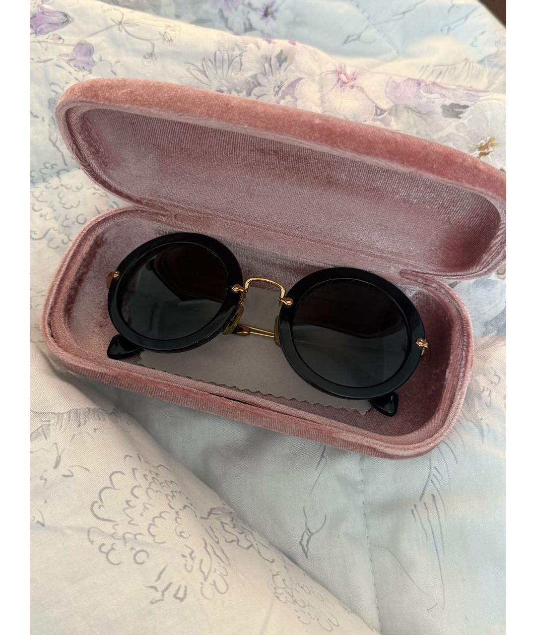 MIU MIU Черные пластиковые солнцезащитные очки, фото 5