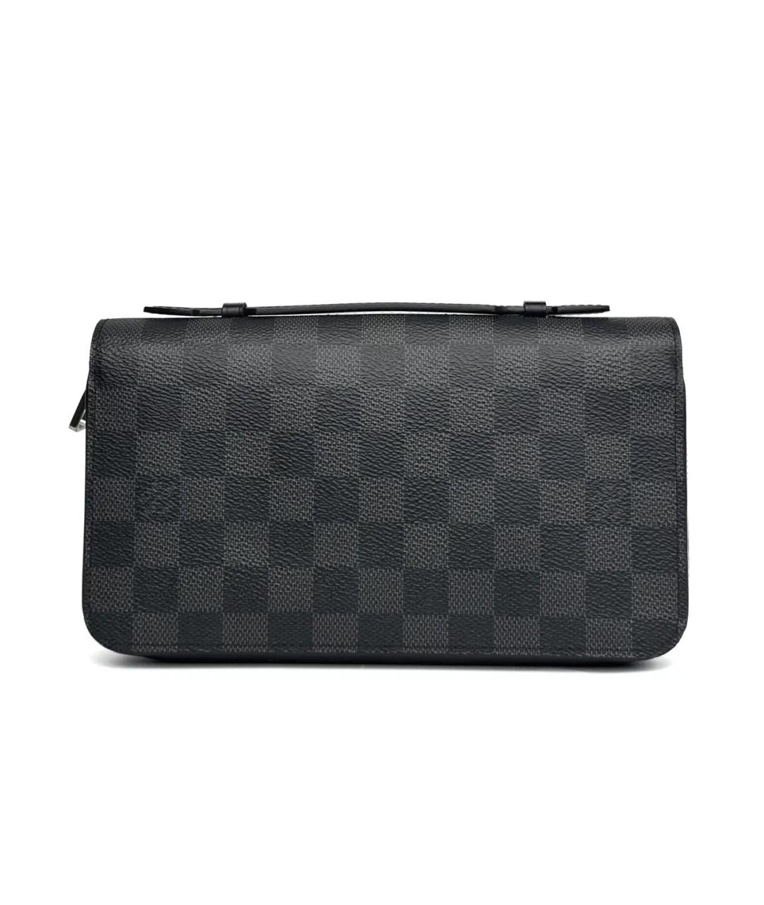 LOUIS VUITTON Черный кожаный кошелек, фото 1