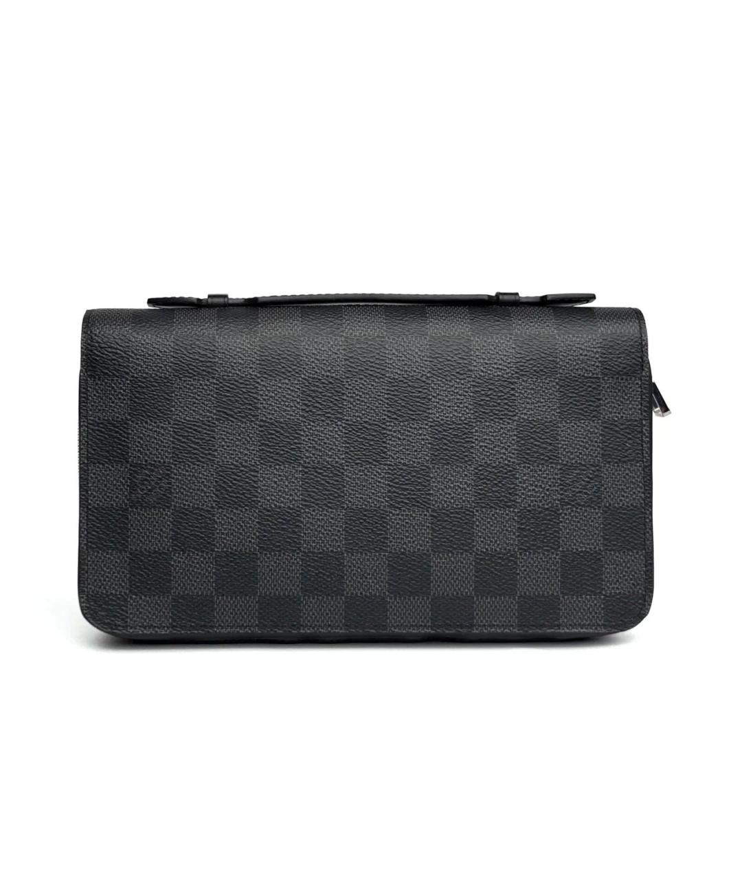 LOUIS VUITTON Черный кожаный кошелек, фото 2