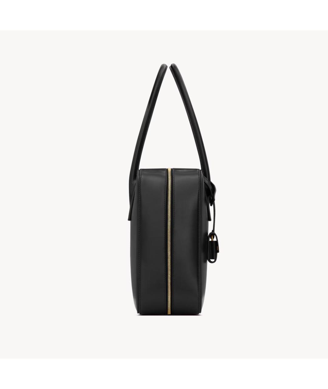 SAINT LAURENT Черная кожаная сумка тоут, фото 3