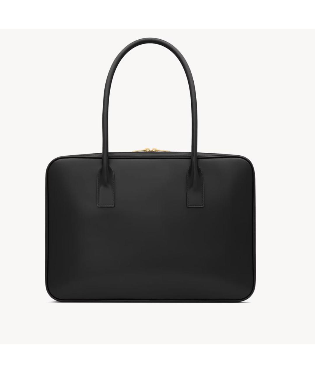 SAINT LAURENT Черная кожаная сумка тоут, фото 2