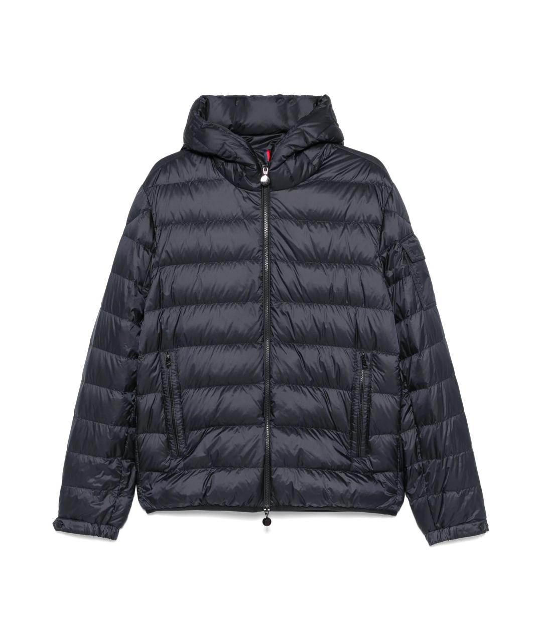 MONCLER Темно-синяя полиэстеровая куртка, фото 1