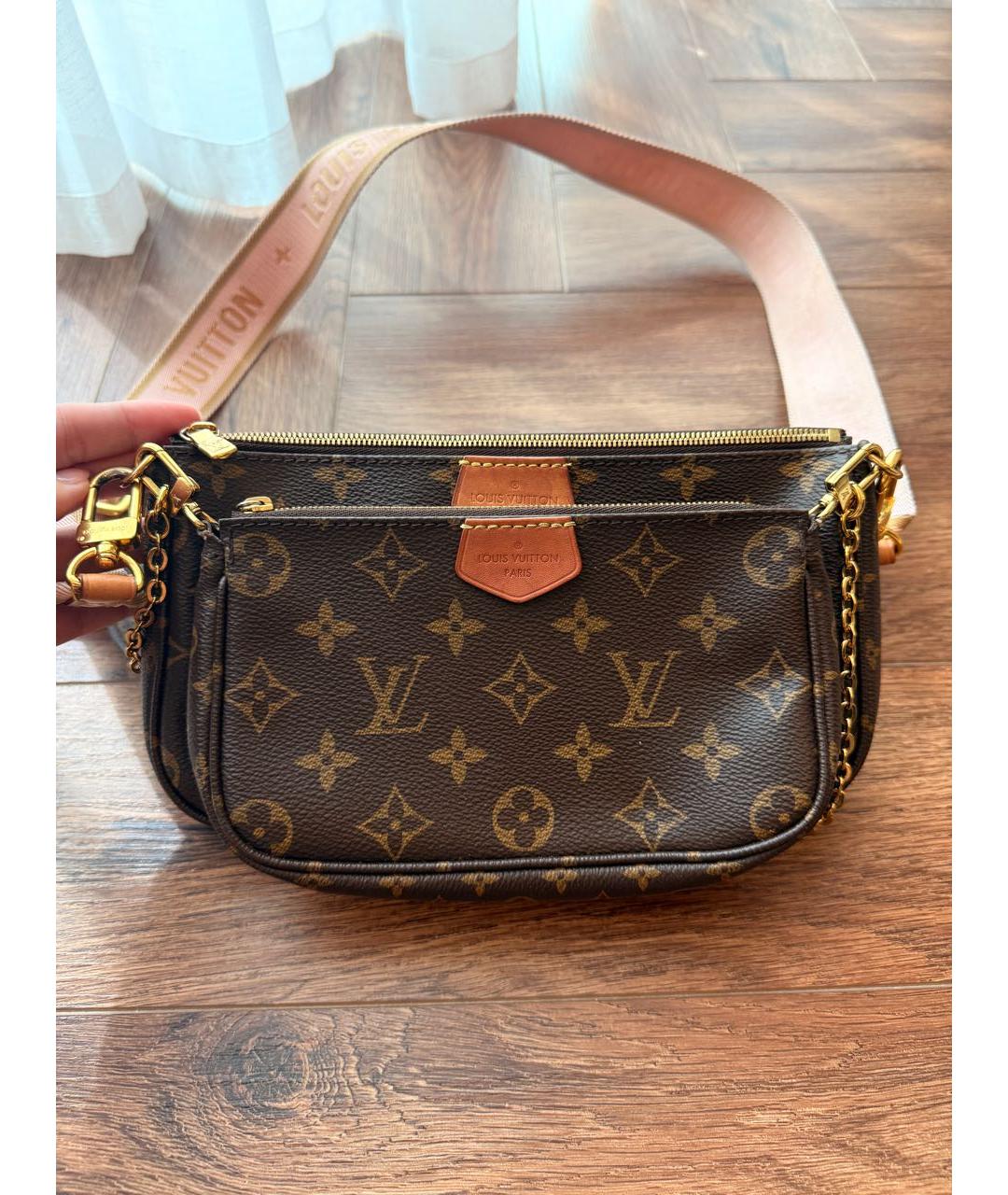LOUIS VUITTON Коричневая кожаная сумка через плечо, фото 2