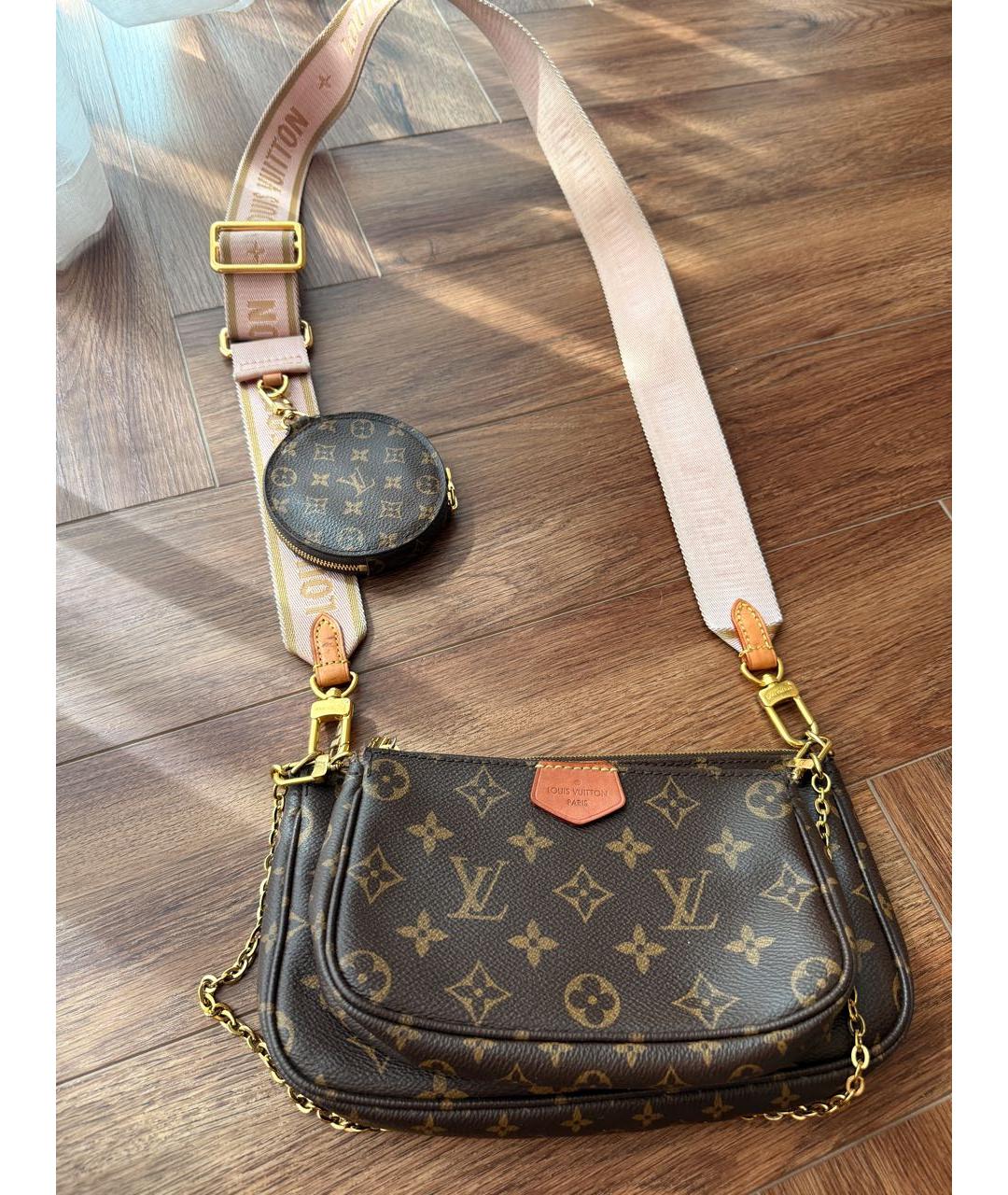 LOUIS VUITTON Коричневая кожаная сумка через плечо, фото 3