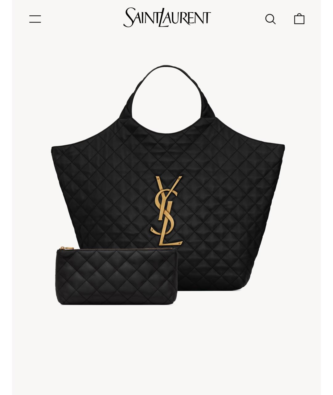 SAINT LAURENT Черная кожаная сумка тоут, фото 8