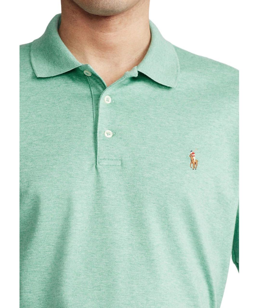 POLO RALPH LAUREN Зеленые хлопковое поло с коротким рукавом, фото 4