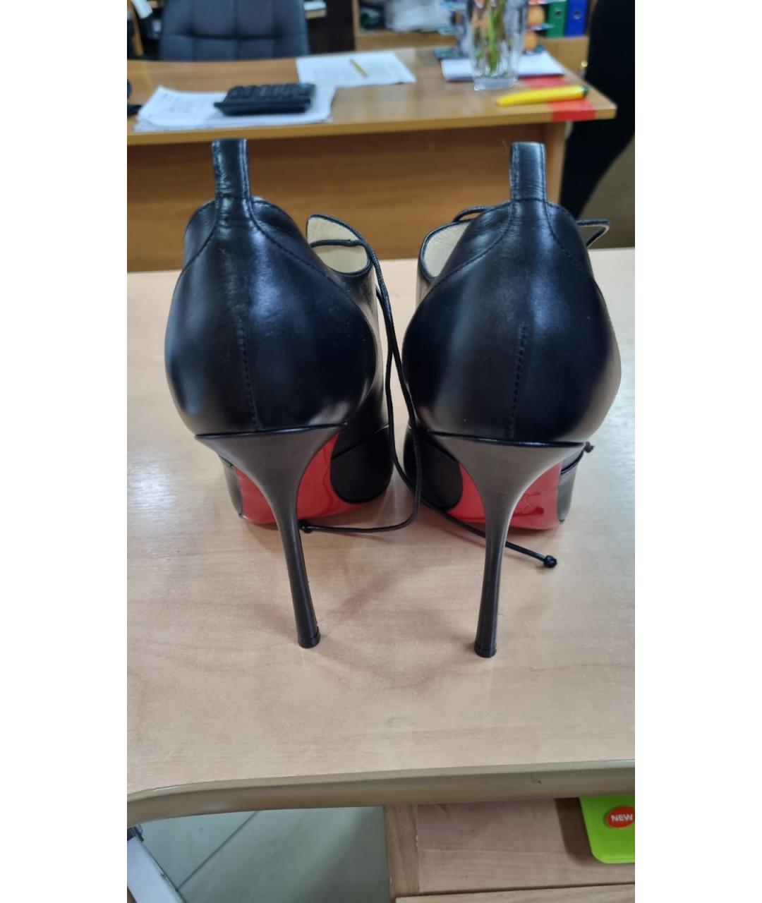 CHRISTIAN LOUBOUTIN Черные кожаные ботильоны, фото 4
