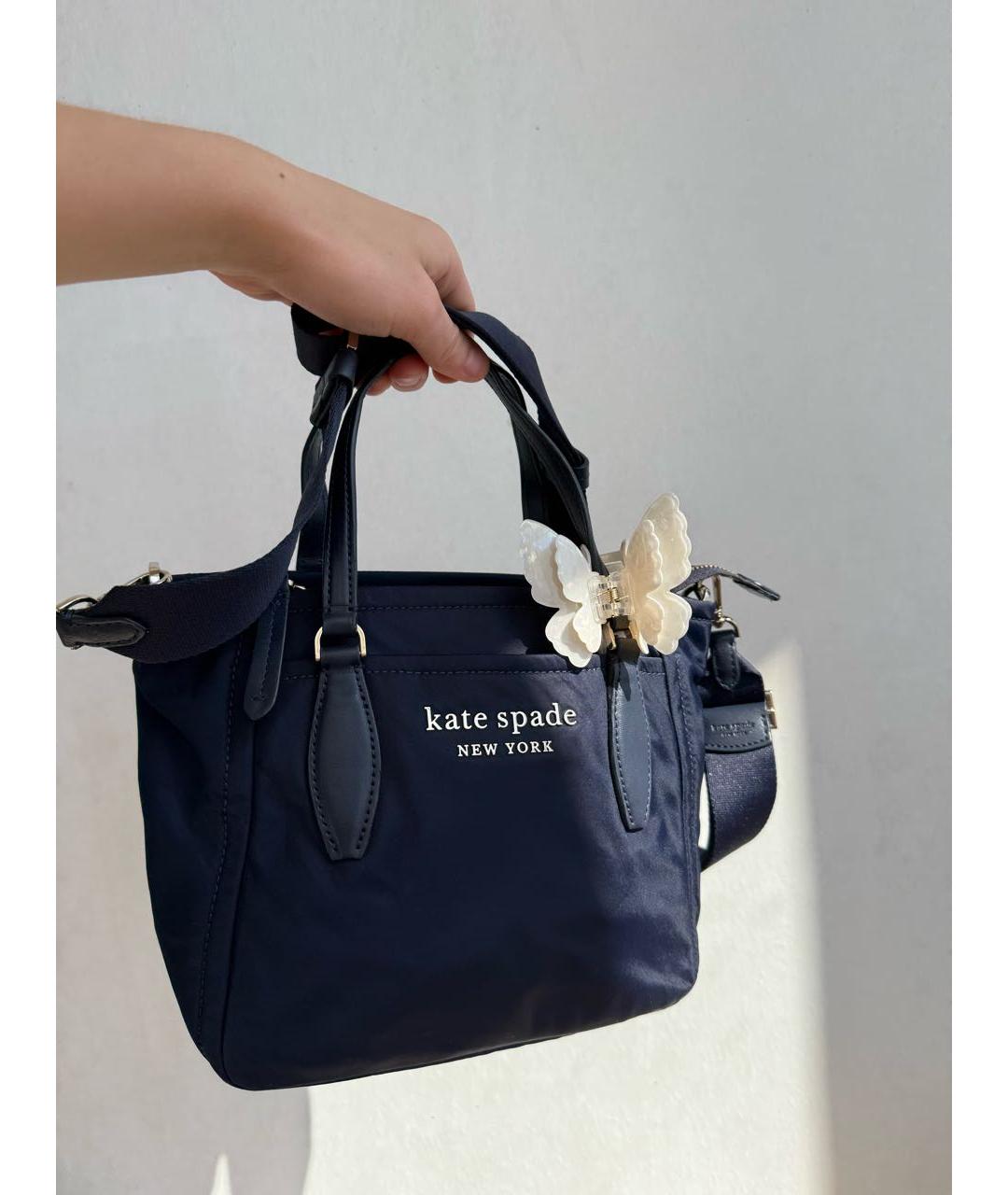 KATE SPADE Темно-синяя сумка с короткими ручками, фото 5
