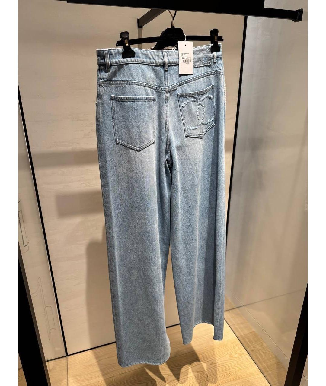 CHANEL Голубые хлопковые прямые джинсы, фото 2