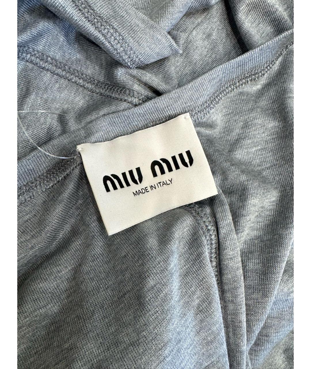 MIU MIU Серое шелковое повседневное платье, фото 4