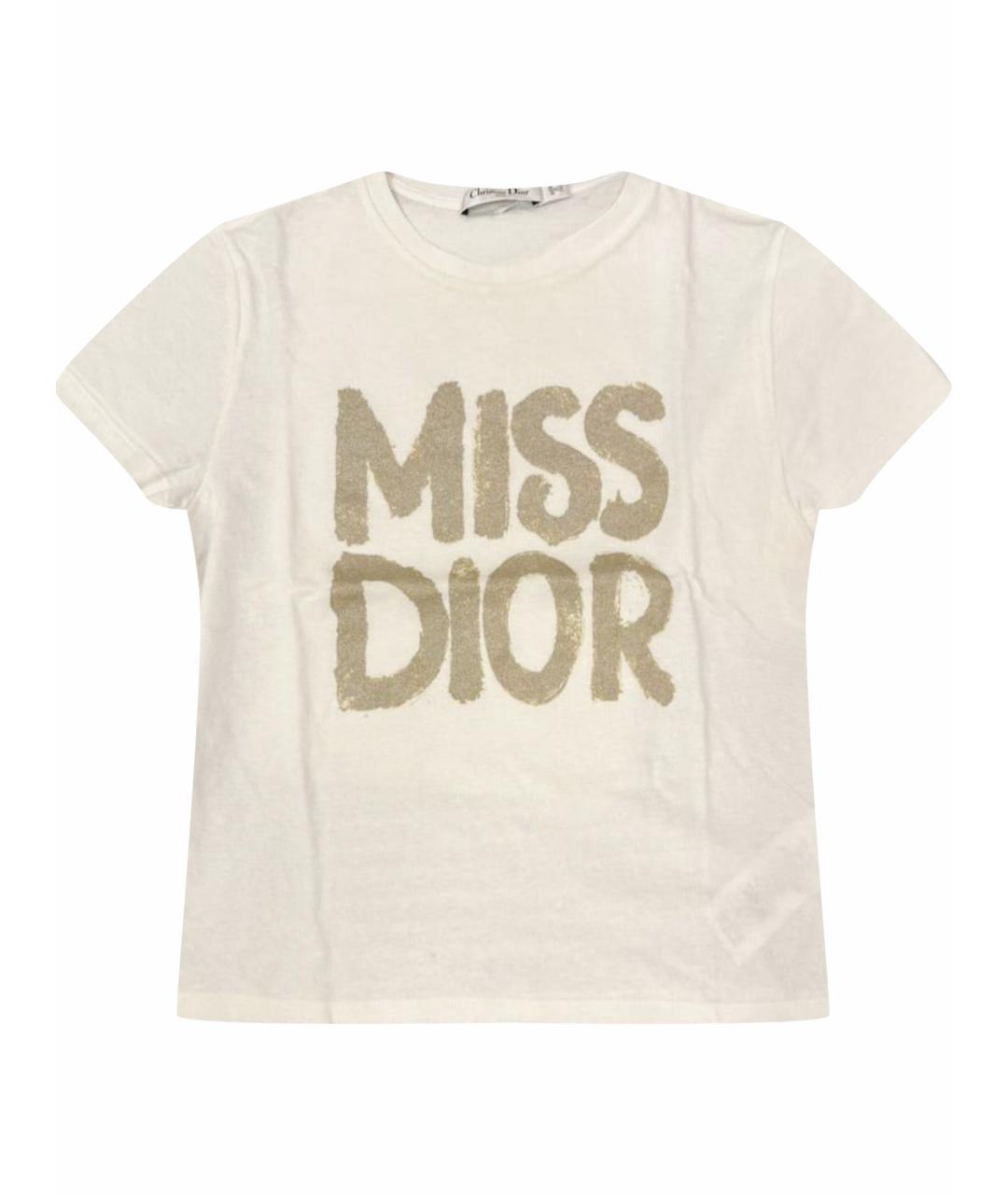 CHRISTIAN DIOR Белая хлопковая футболка, фото 1