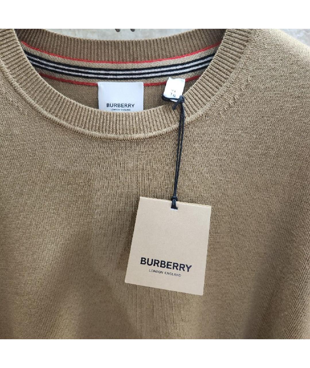 BURBERRY Бежевый кашемировый джемпер / свитер, фото 3