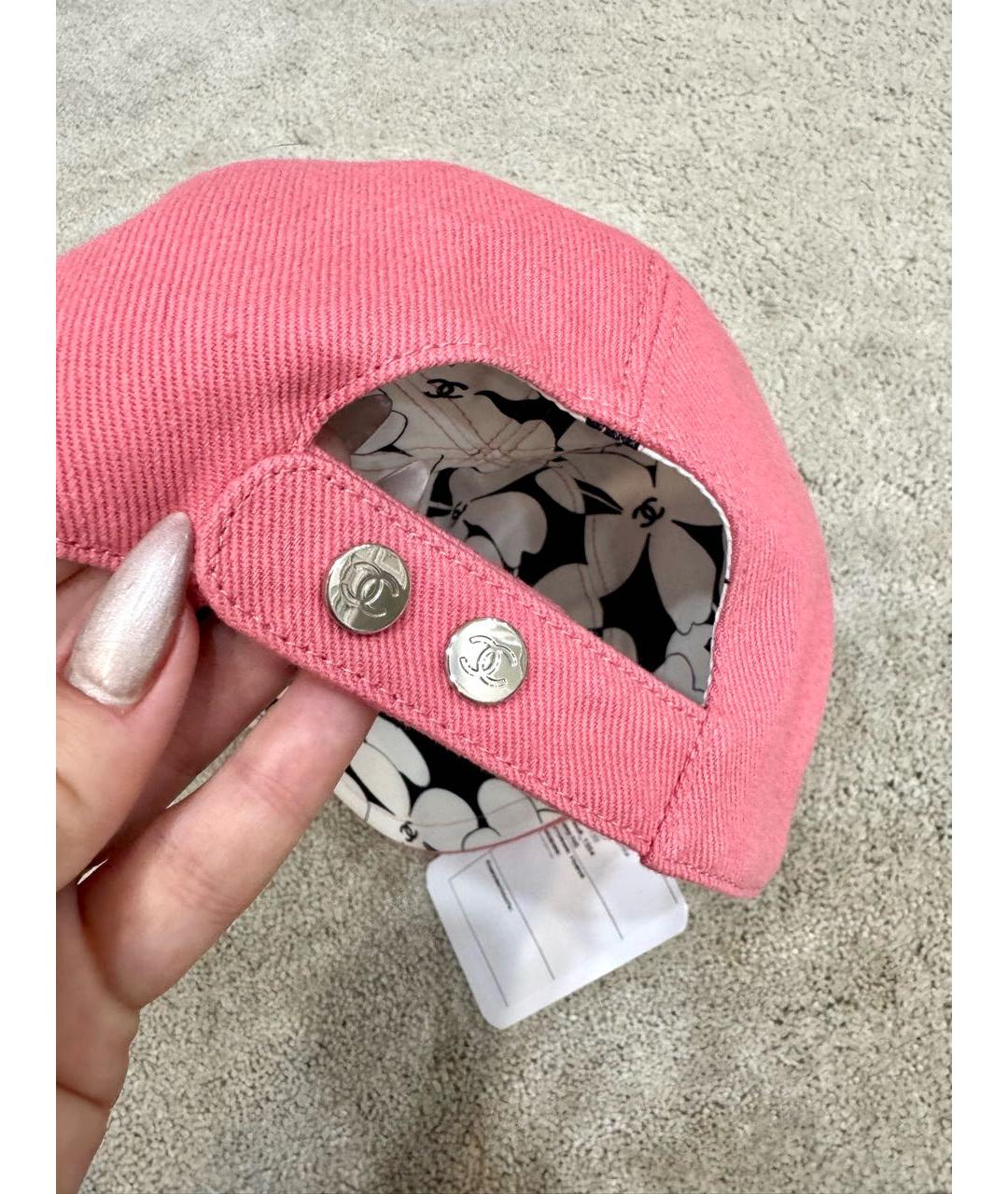 CHANEL Розовая хлопковая кепка, фото 5