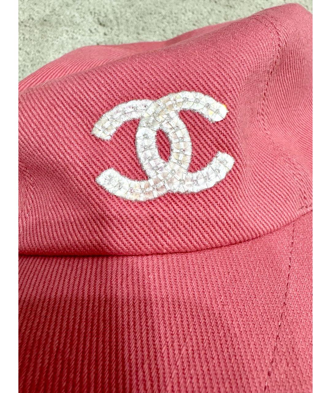 CHANEL Розовая хлопковая кепка, фото 4