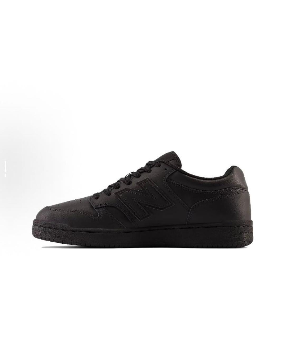 NEW BALANCE Черные кожаные низкие кроссовки / кеды, фото 3