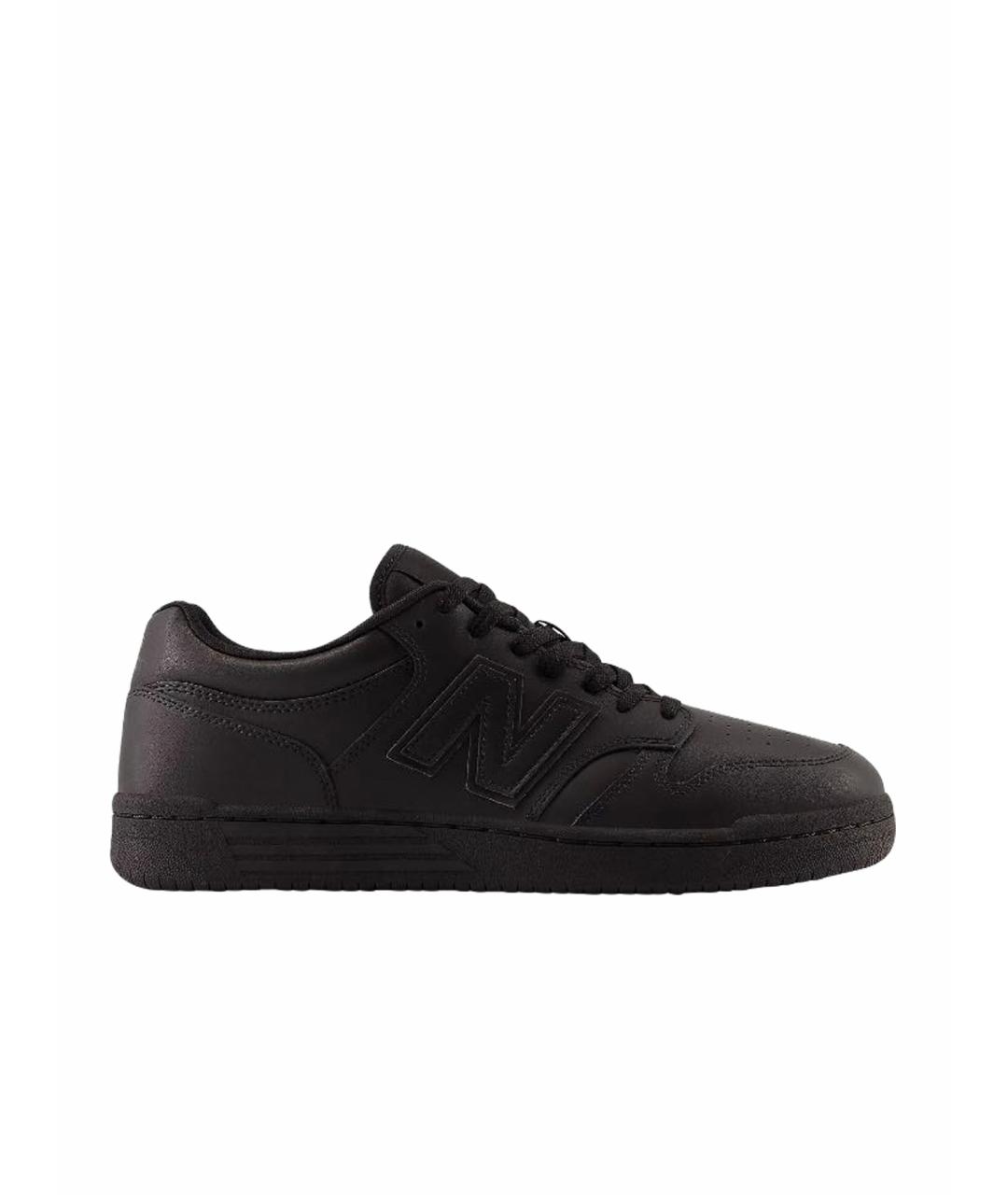 NEW BALANCE Черные кожаные низкие кроссовки / кеды, фото 1