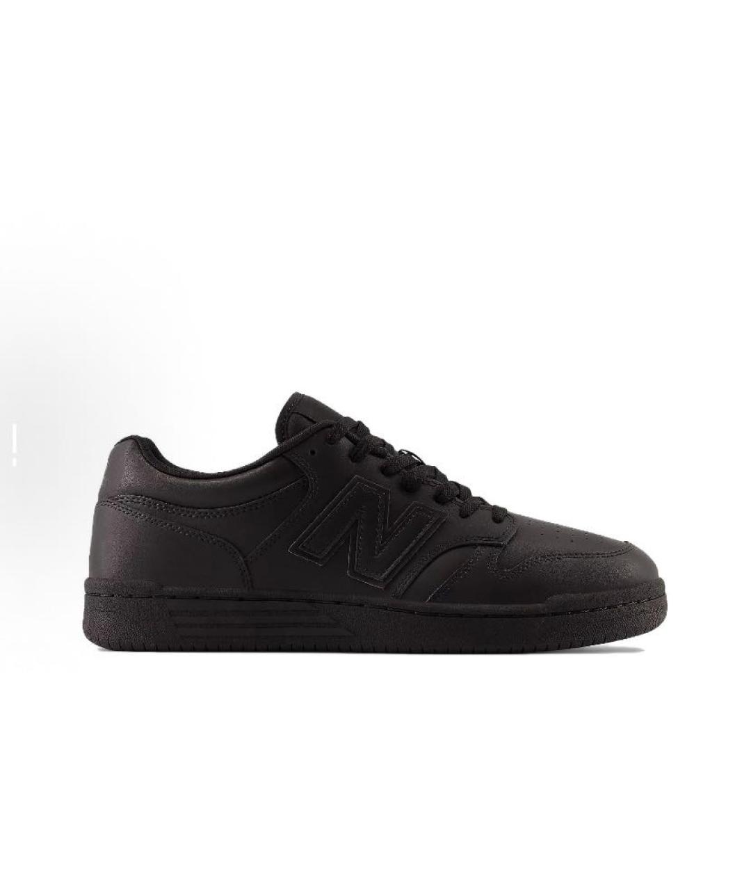 NEW BALANCE Черные кожаные низкие кроссовки / кеды, фото 8
