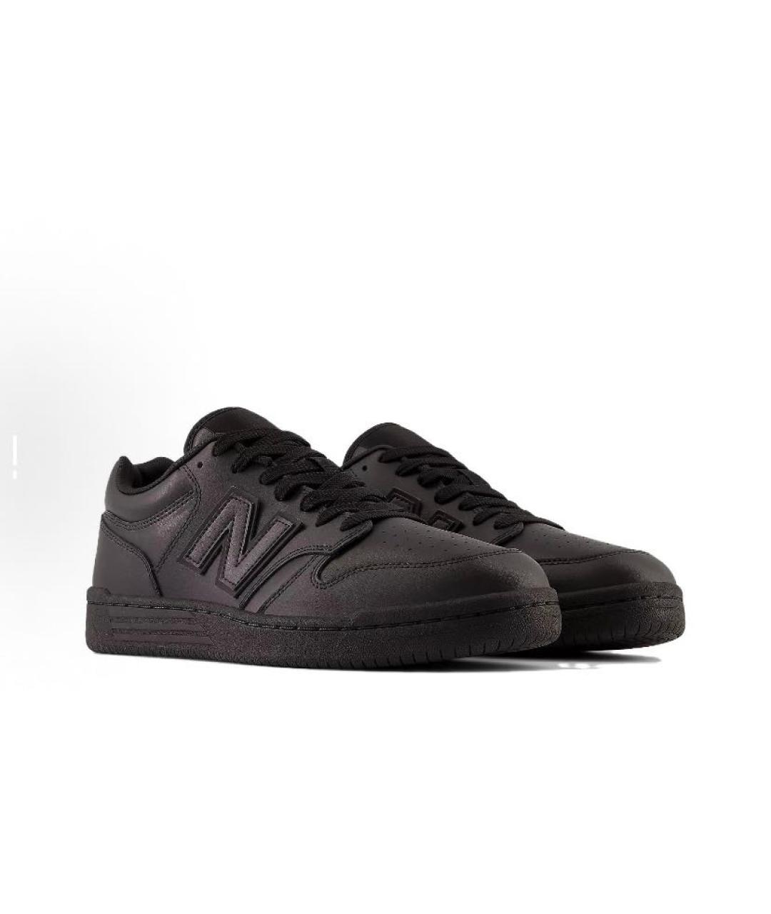 NEW BALANCE Черные кожаные низкие кроссовки / кеды, фото 4