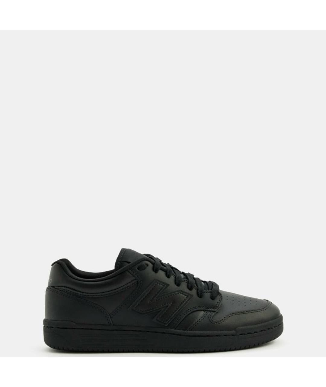NEW BALANCE Черные кожаные низкие кроссовки / кеды, фото 2