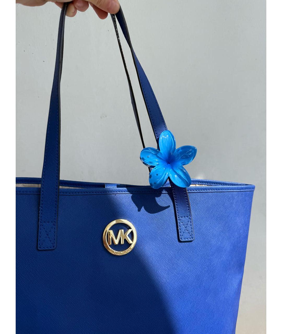 MICHAEL KORS Синяя кожаная сумка тоут, фото 5