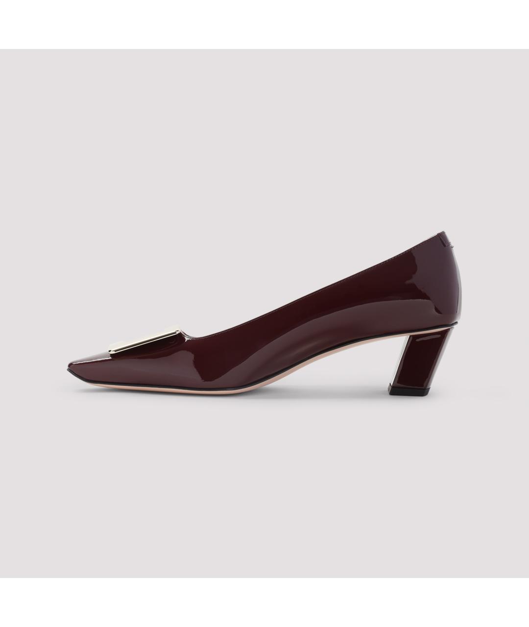 ROGER VIVIER Бордовые кожаные туфли, фото 2