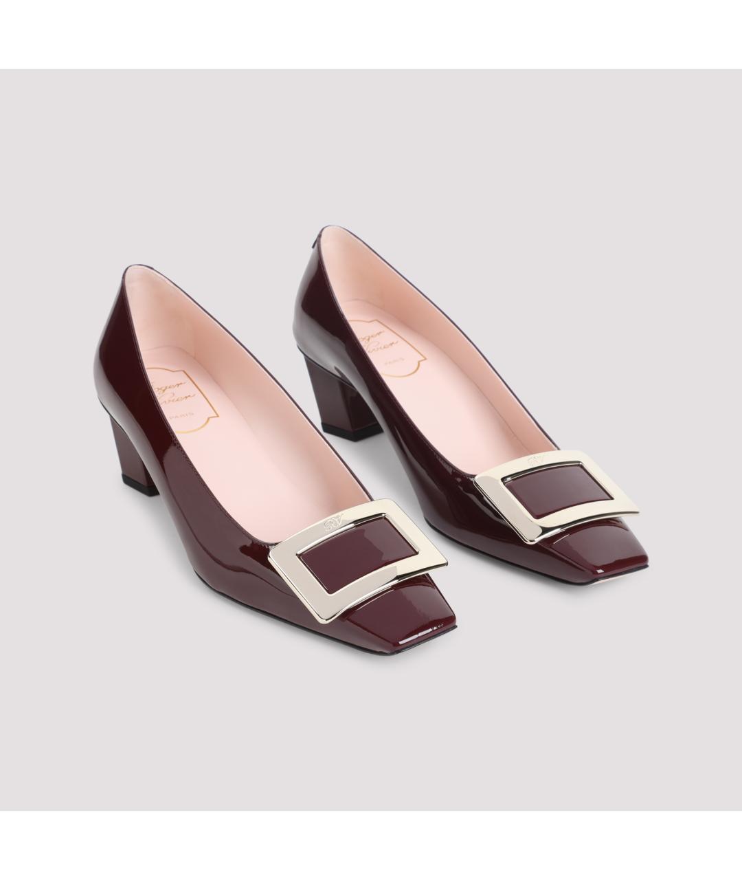 ROGER VIVIER Бордовые кожаные туфли, фото 3
