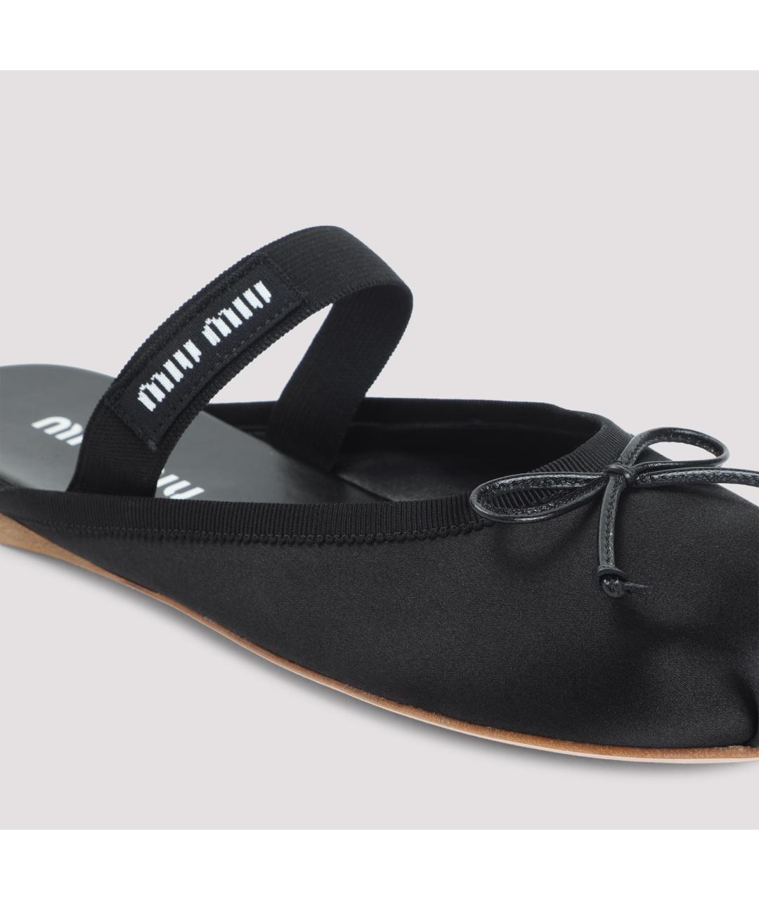 MIU MIU Черные текстильные мюли, фото 6
