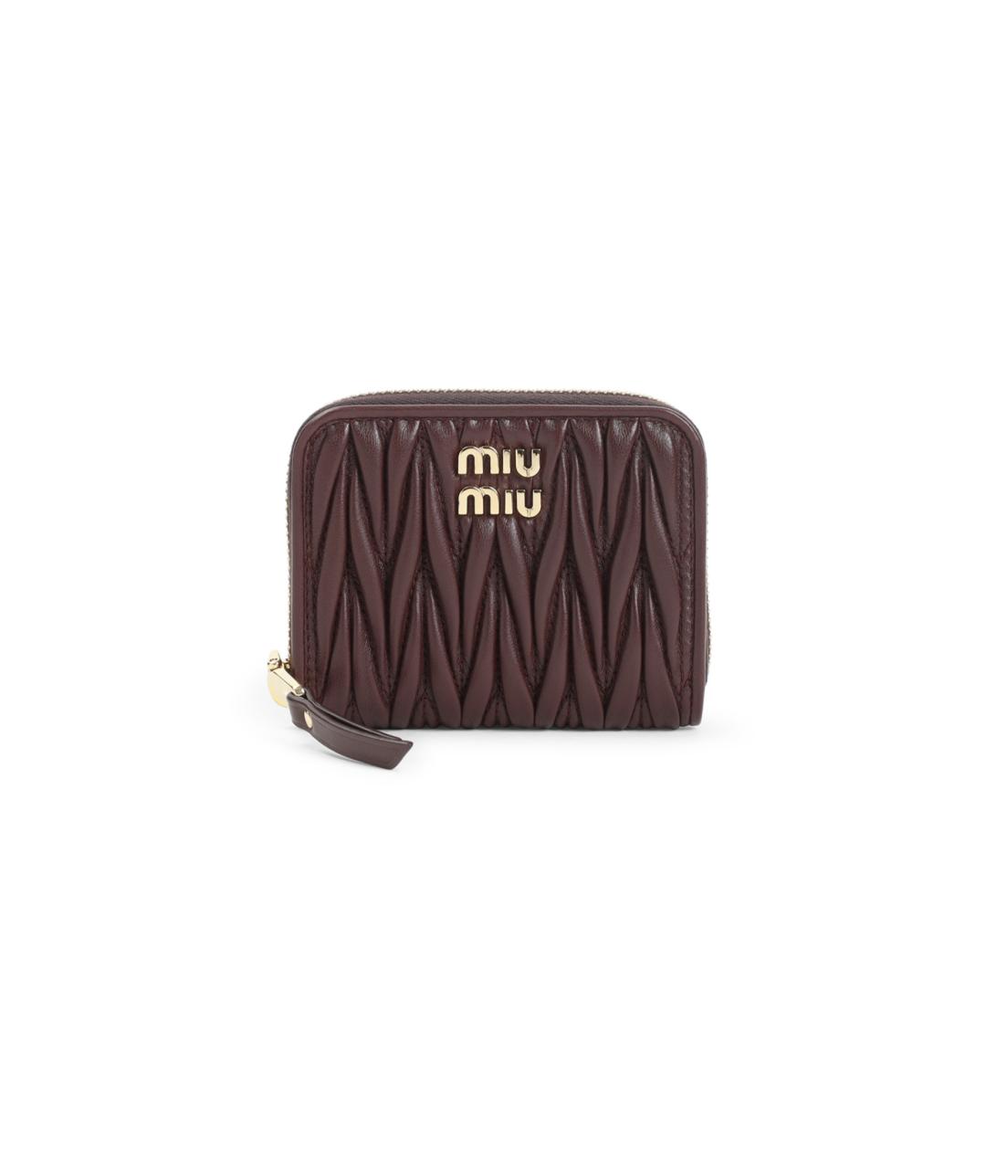 MIU MIU Бордовый кожаный кошелек, фото 1
