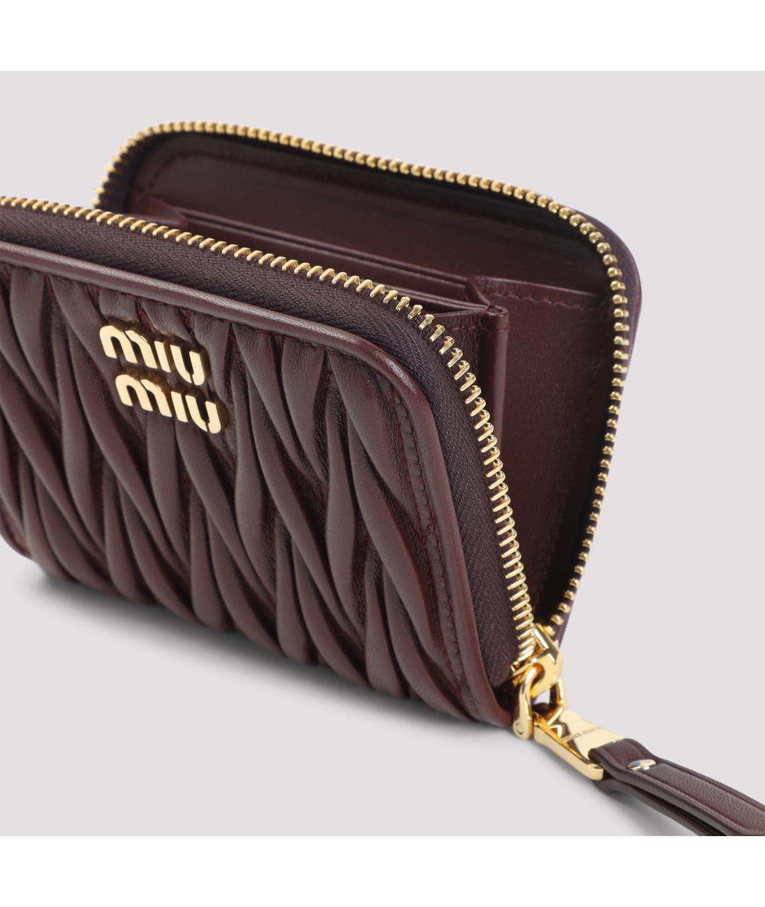MIU MIU Бордовый кожаный кошелек, фото 4