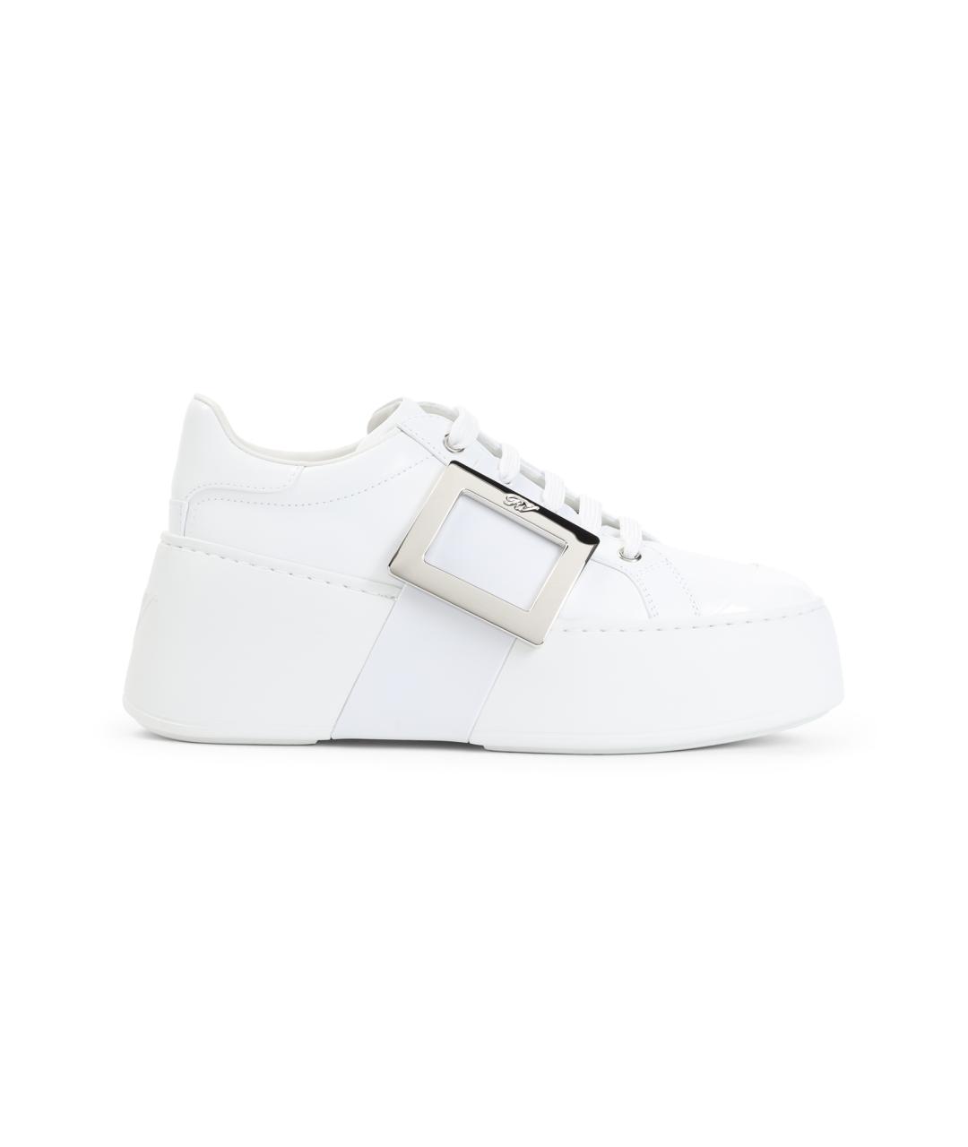 ROGER VIVIER Белые кожаные кеды, фото 1
