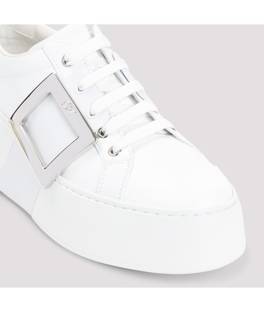 ROGER VIVIER Белые кожаные кеды, фото 3