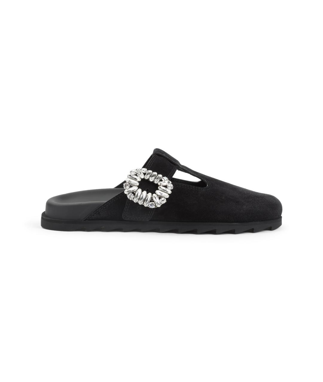 ROGER VIVIER Черные кожаные мюли, фото 1