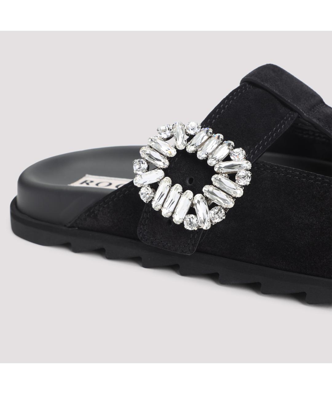 ROGER VIVIER Черные кожаные мюли, фото 3